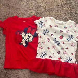Disney Minnie Mouse Red and White Short Sleeve Tee Duo for Girls